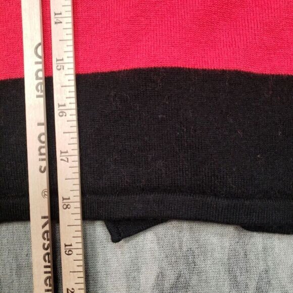 J. Jill Cardigan Sweater Womens Large Pink Red Striped Open‎ Front - Picture 9 of 11